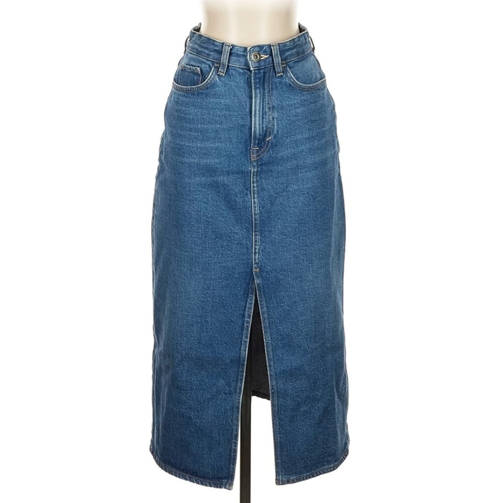 COS midi denim skirt with front slit - excellent condition